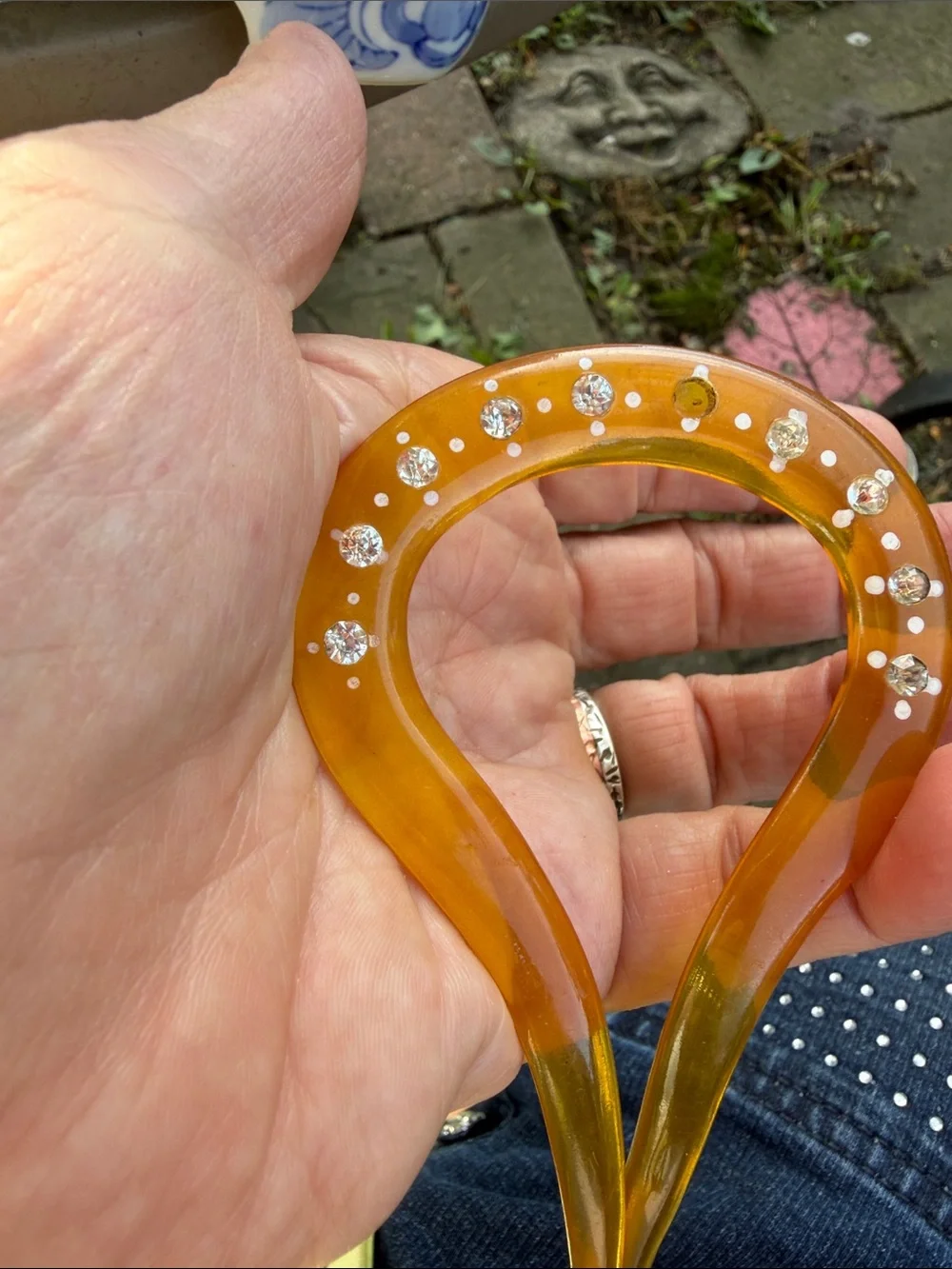#Lucite Amber Hair Fork